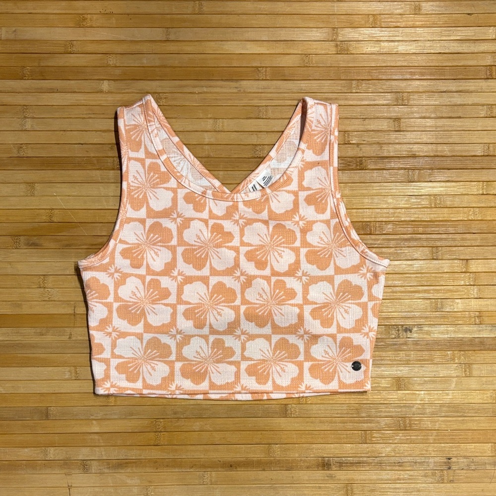 Roxy Orange Floral Crop Top